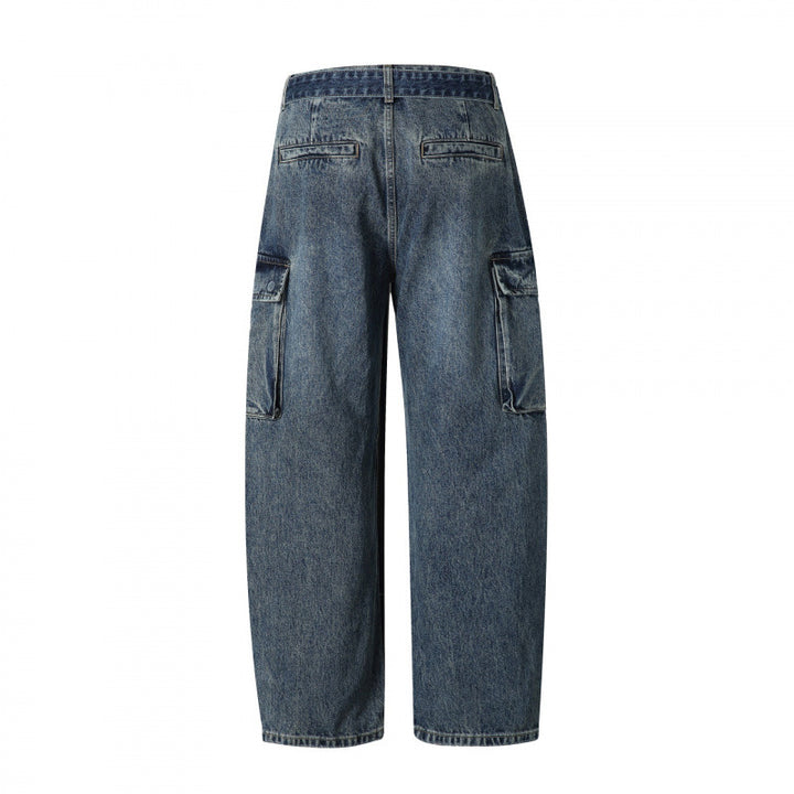 Damen Cargo-Jeans mit hohem Bund, weitem Relaxed-Fit und abnehmbarem Denim-Gürtel Echo Archiv