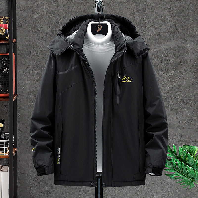 Herren wasserdichte isolierte Outdoor-Parka mit abnehmbarer Kapuze, thermischem Futter und verdeckten Reißverschlusstaschen – Marzano