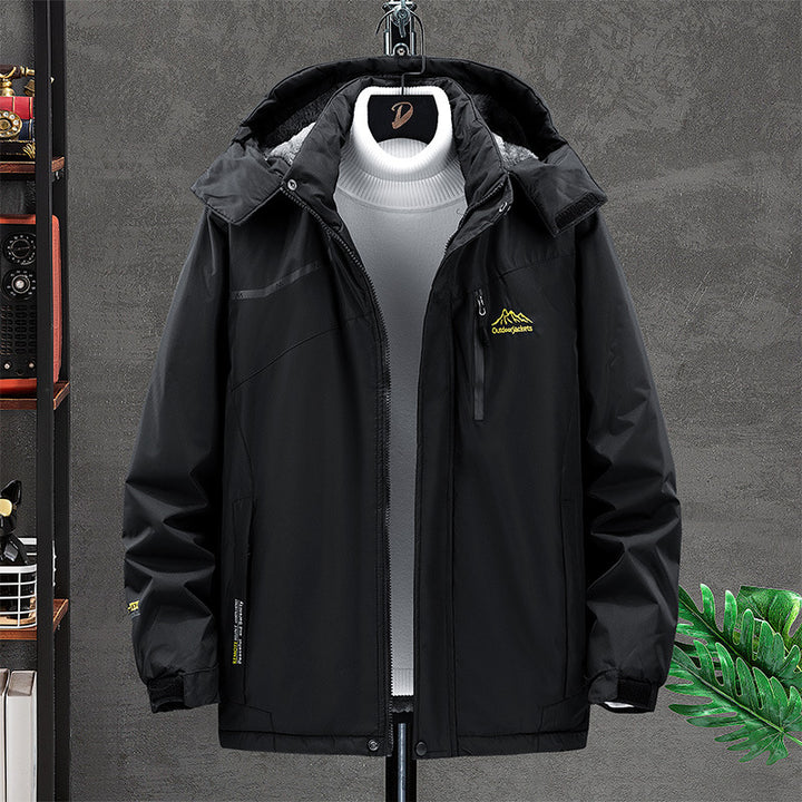 Herren wasserdichte isolierte Outdoor-Parka mit abnehmbarer Kapuze, thermischem Futter und verdeckten Reißverschlusstaschen – Marzano