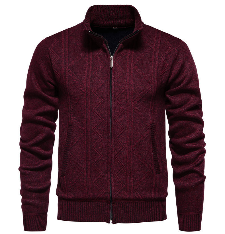 Herren Strickjacke mit hochwertigem Zipper und strukturiertem Design Echoarchiv