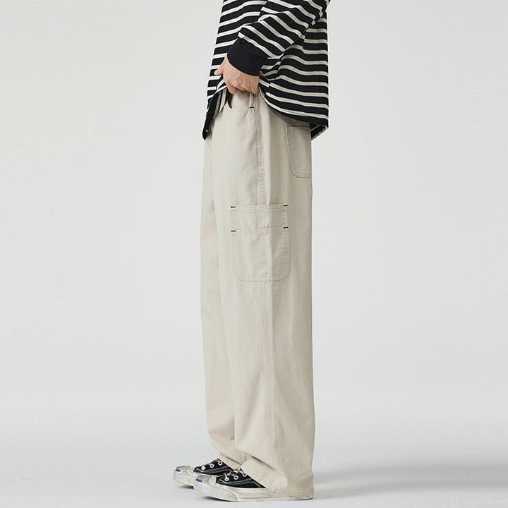 Herren Lockerweite Twill-Cargohose mit aufgesetzten Seitentaschen und geradem Bein Echo Archiv