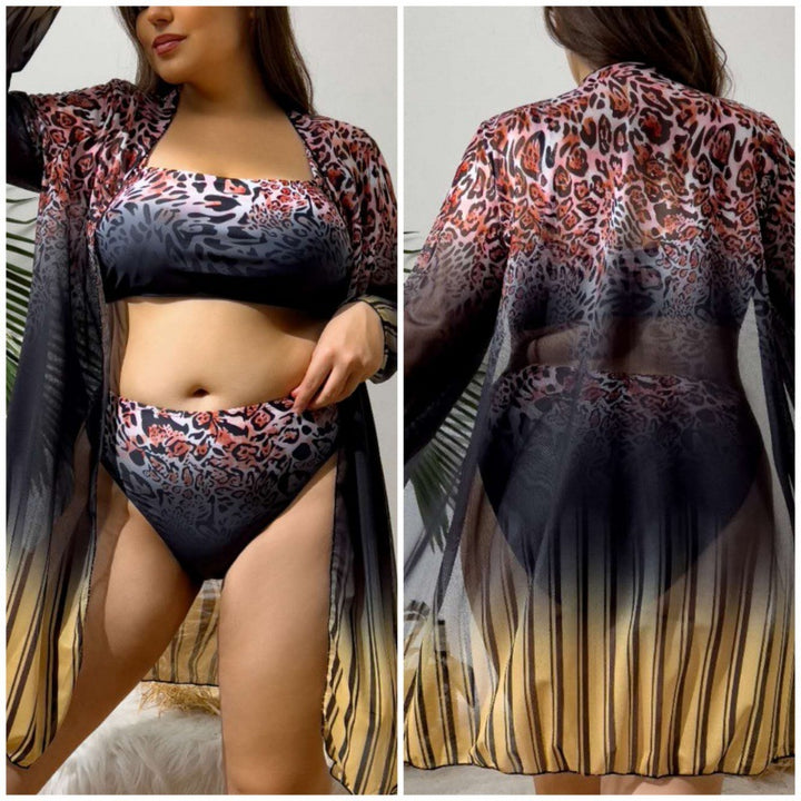 Damen Biquini-Set mit transparenter Strandjacke Echo Archiv