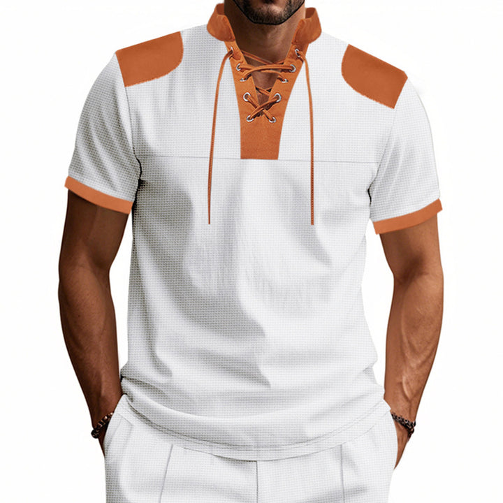 Herren Freizeit-T-Shirt mit innovativem Kragen und sportlichem Design Echoarchiv