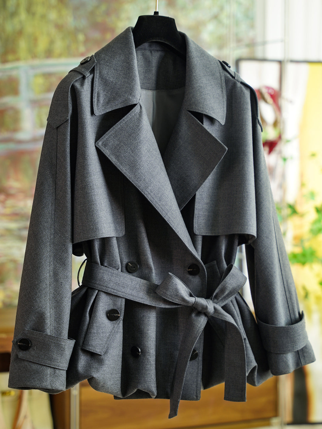 Damen Modischer Trenchcoat mit Taillengürtel Echoarchiv