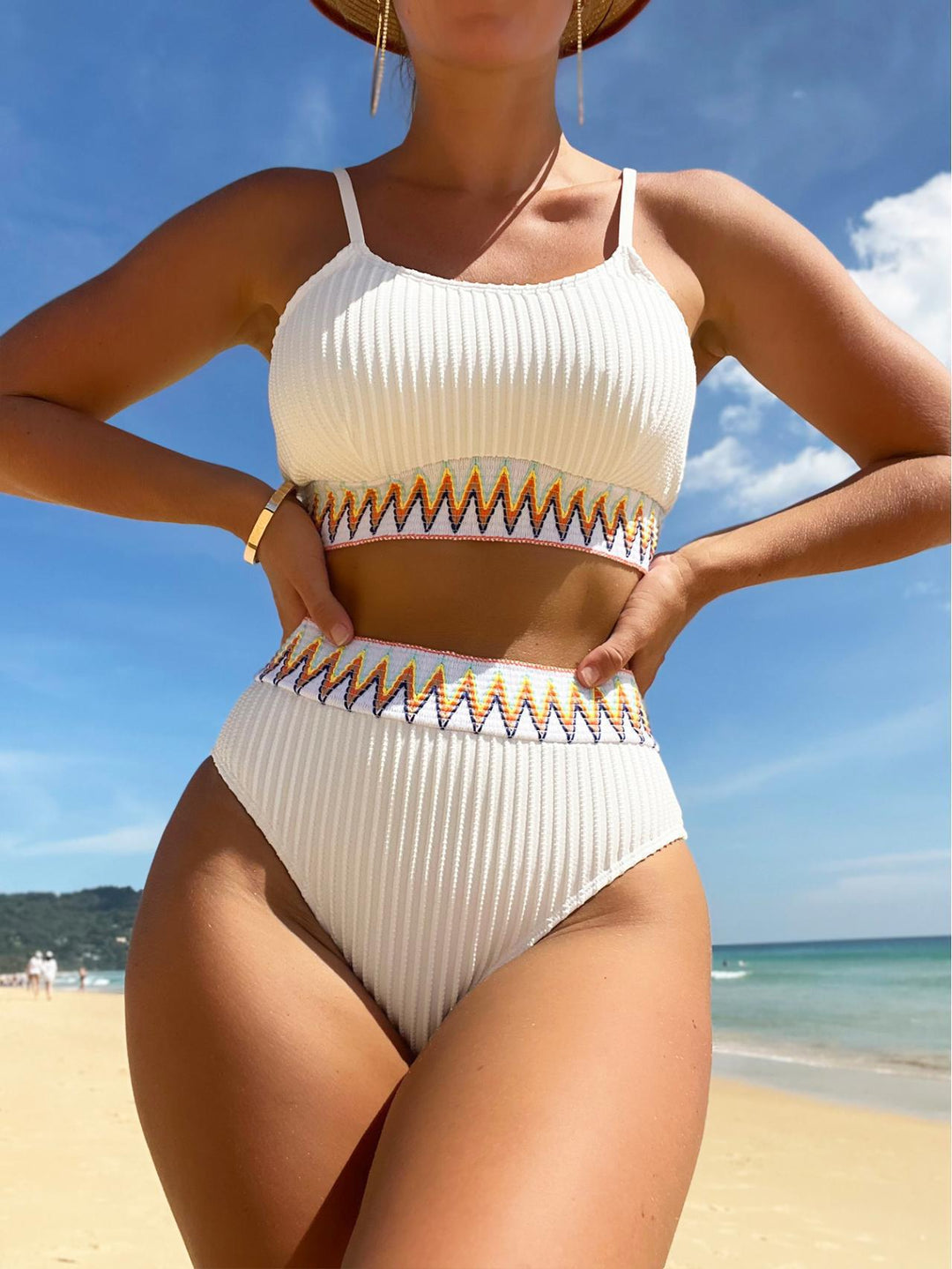 Damen Bunt gemusterter High-Waist Bikini Echo Archiv