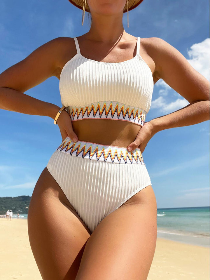 Damen Bunt gemusterter High-Waist Bikini Echo Archiv