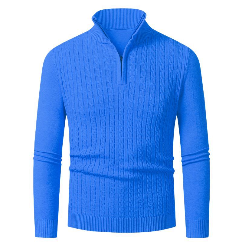 Herren Strickpullover mit modischem Zopfmuster und hochgeschlossenem Kragen Echoarchiv