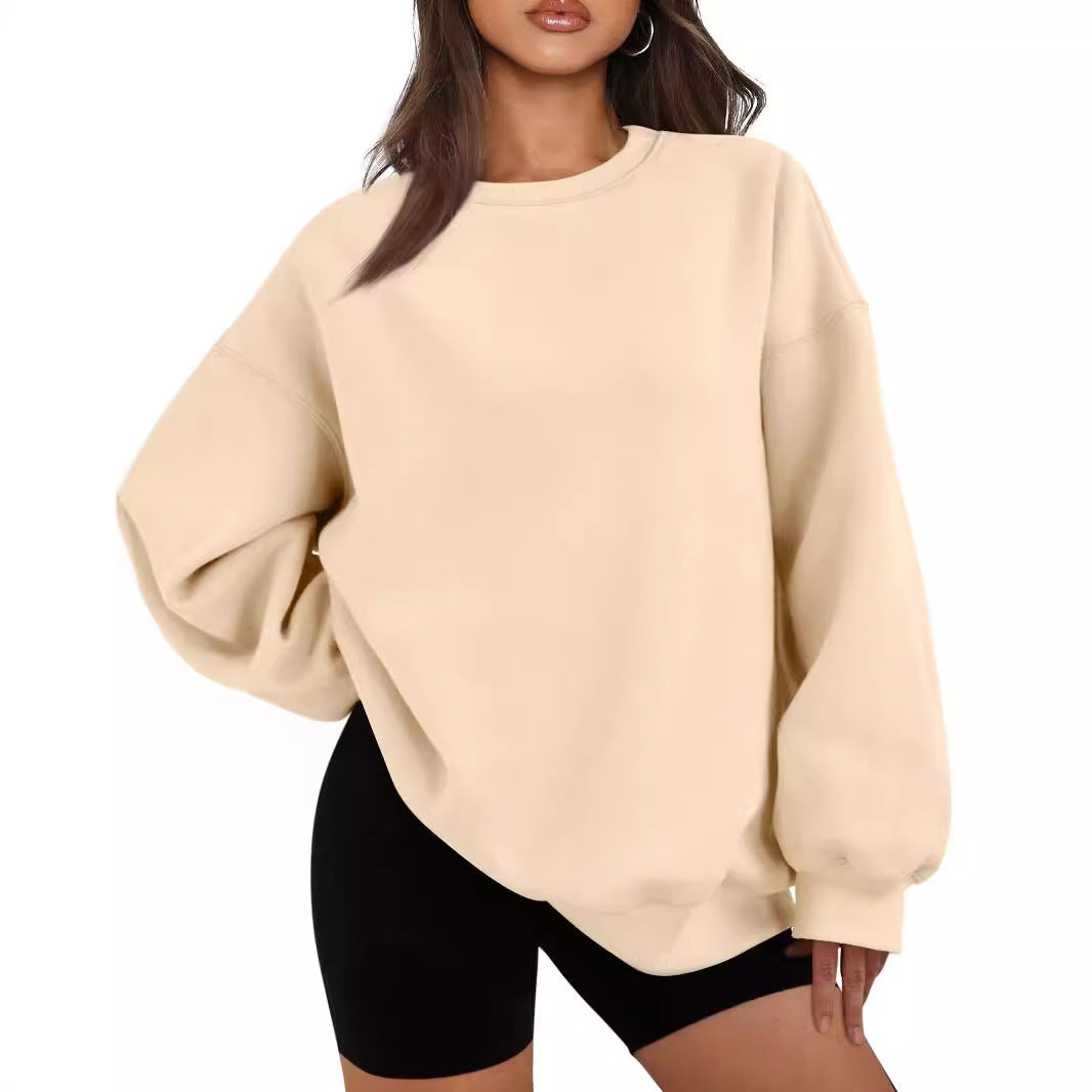 Damen nan Boxy-Crewneck-Sweat mit extraweiter Passform, Raglanärmeln und weichem Fleece-Innenfutter Echo Archiv
