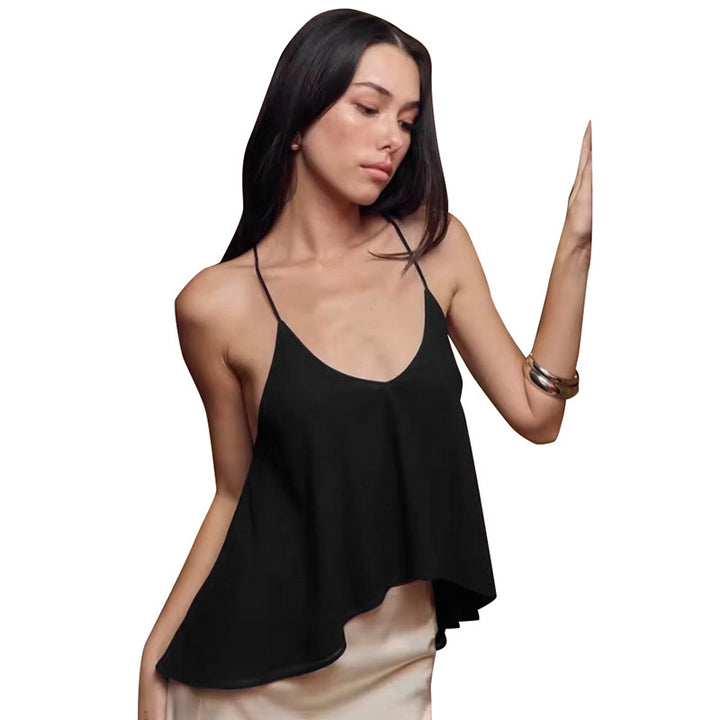 Damen luftiges Trägershirt mit asymmetrischem Saum und fließendem Stoff Echo Archiv