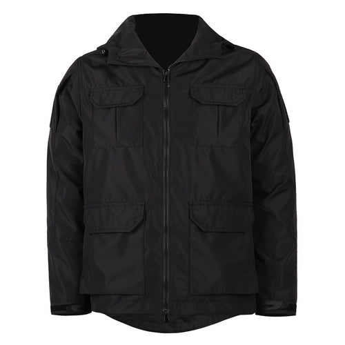 Men's technical hooded utility field jacket with four flap cargo pockets and two-way zipper – Cavarno