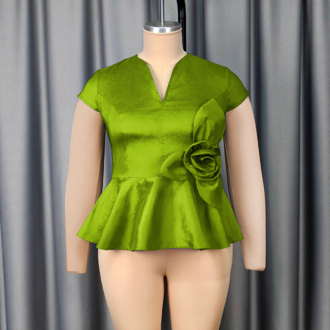 Damen elegantes Peplum-Oberteil mit floralem Detail Echo Archiv