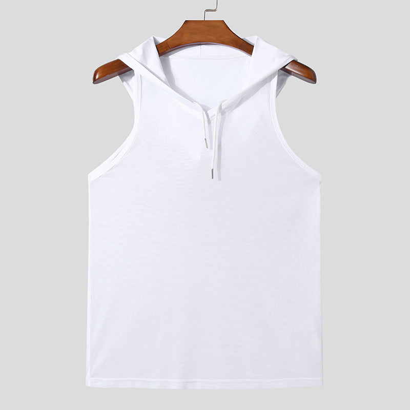 Herren Atmungsaktives Sport-Tanktop mit Kapuze und praktischer Schnürung Echoarchiv