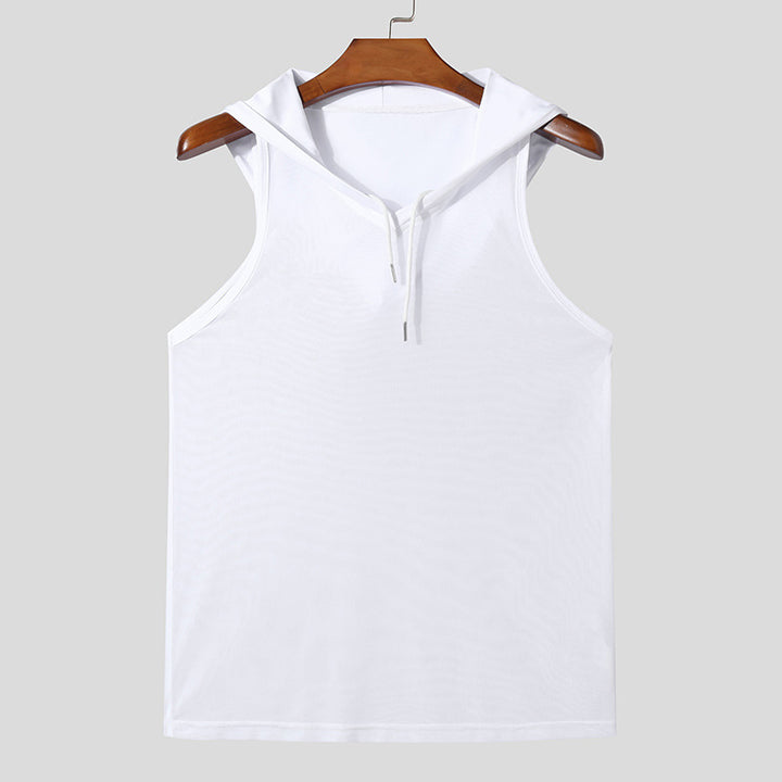 Herren Atmungsaktives Sport-Tanktop mit Kapuze und praktischer Schnürung Echoarchiv