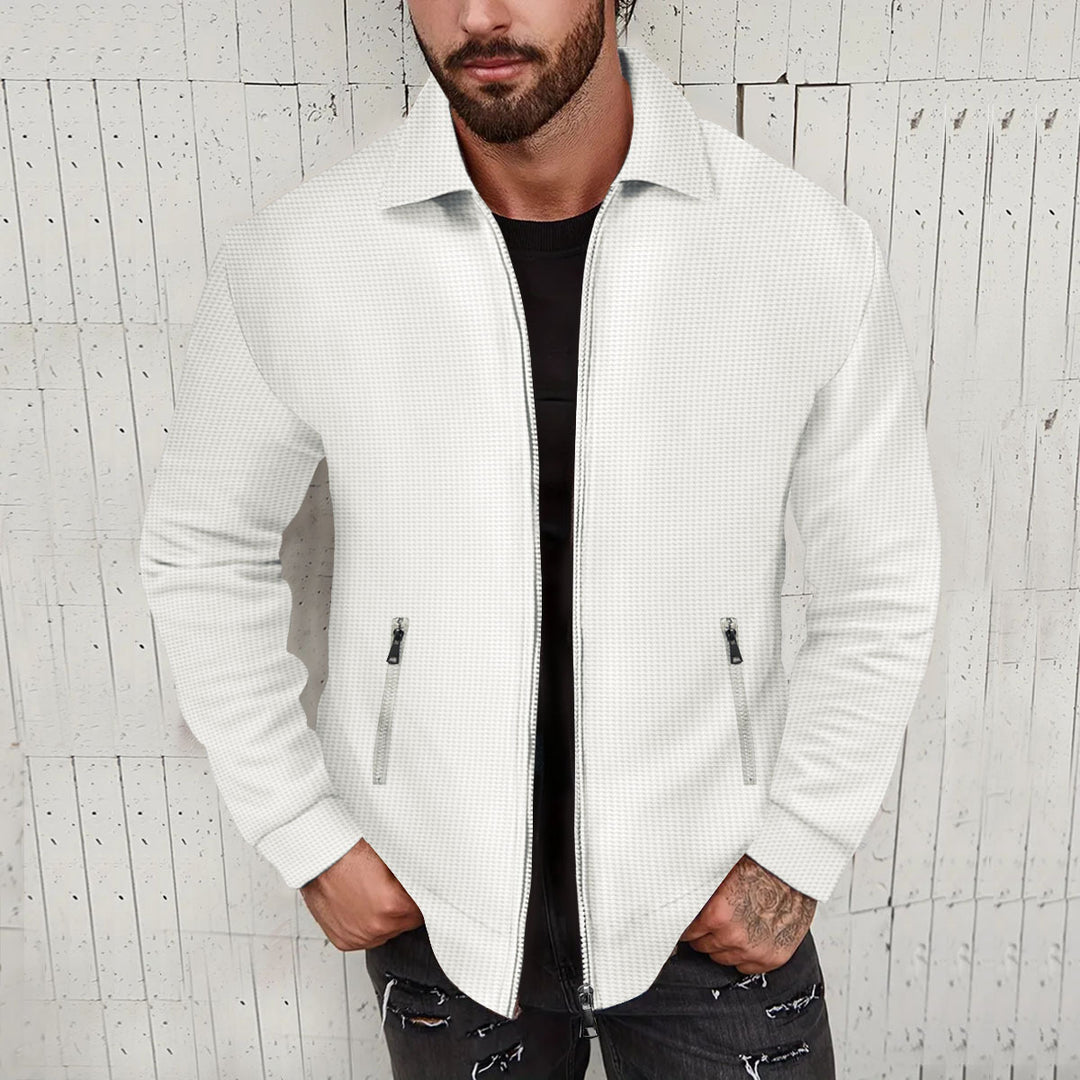 Herren modische Jacke mit strukturiertem Design und seitlichen Reißverschlusstaschen Echoarchiv