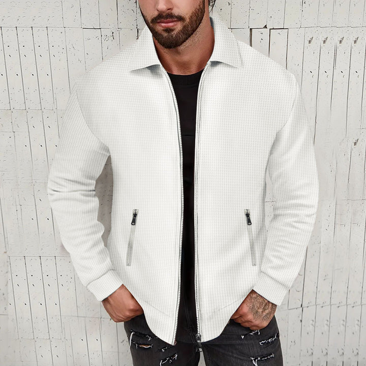 Herren modische Jacke mit strukturiertem Design und seitlichen Reißverschlusstaschen Echoarchiv