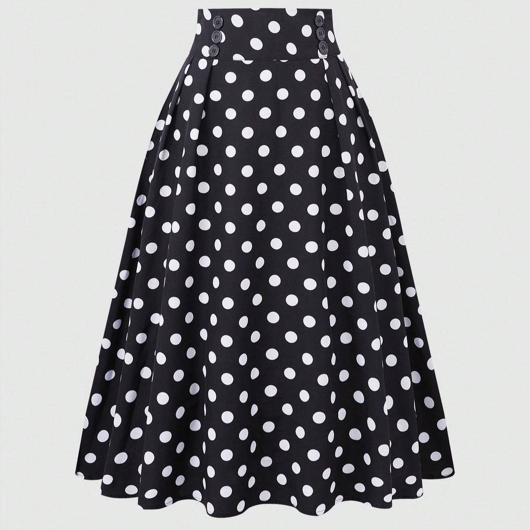 Damen Eleganter Midirock mit Polka Dots Echo Archiv