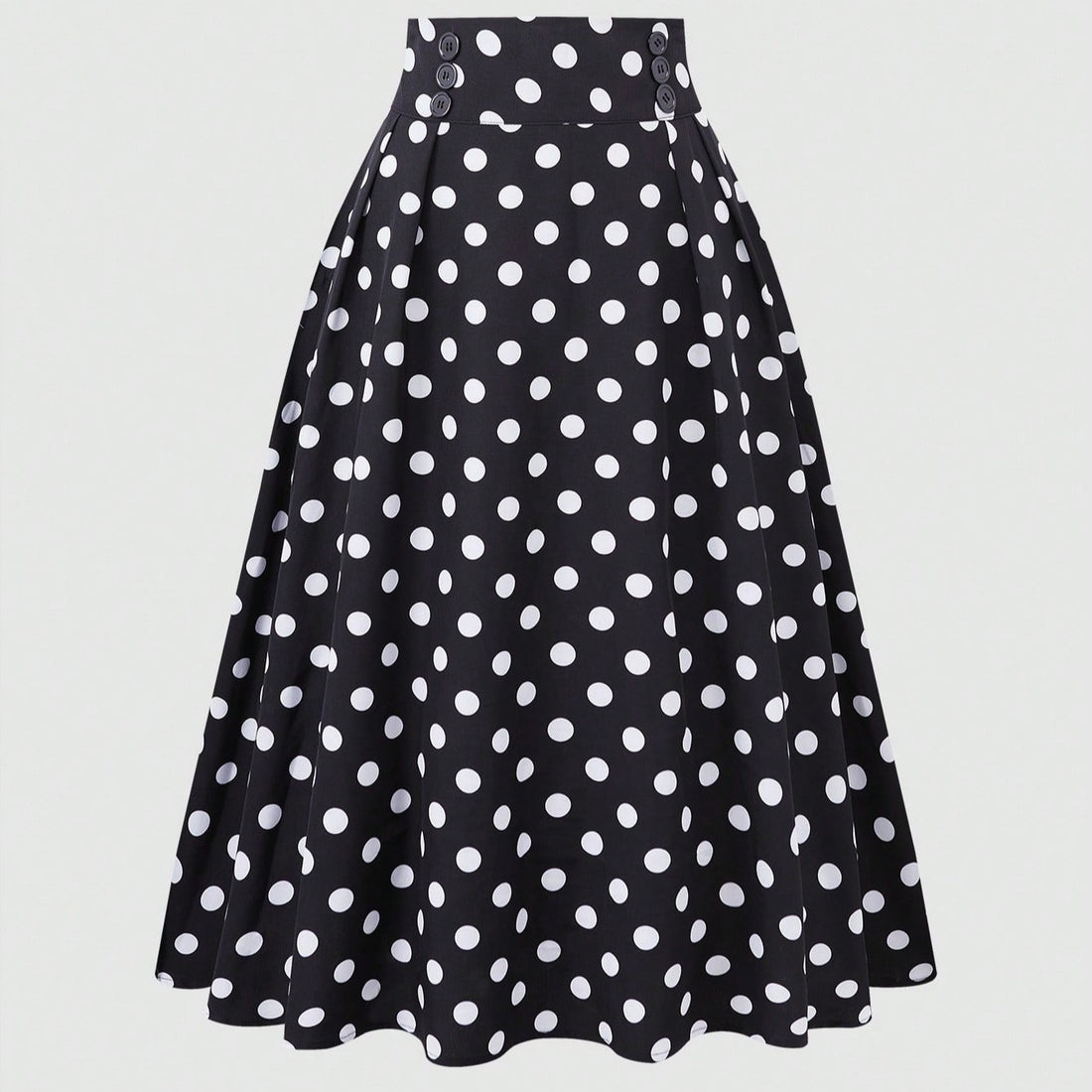 Damen Eleganter Midirock mit Polka Dots – Rosévia