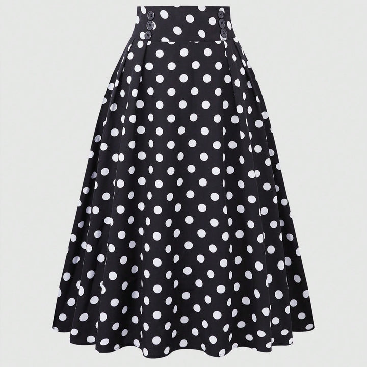 Damen Eleganter Midirock mit Polka Dots Echo Archiv