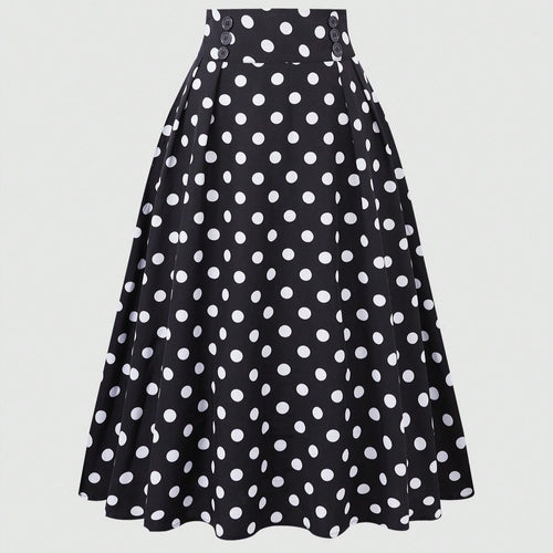 Damen Eleganter Midirock mit Polka Dots Echo Archiv