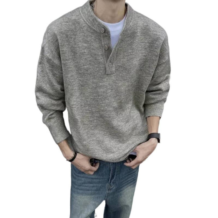 Herren Lässiger Strickpullover mit Knopfleiste Echo Archiv