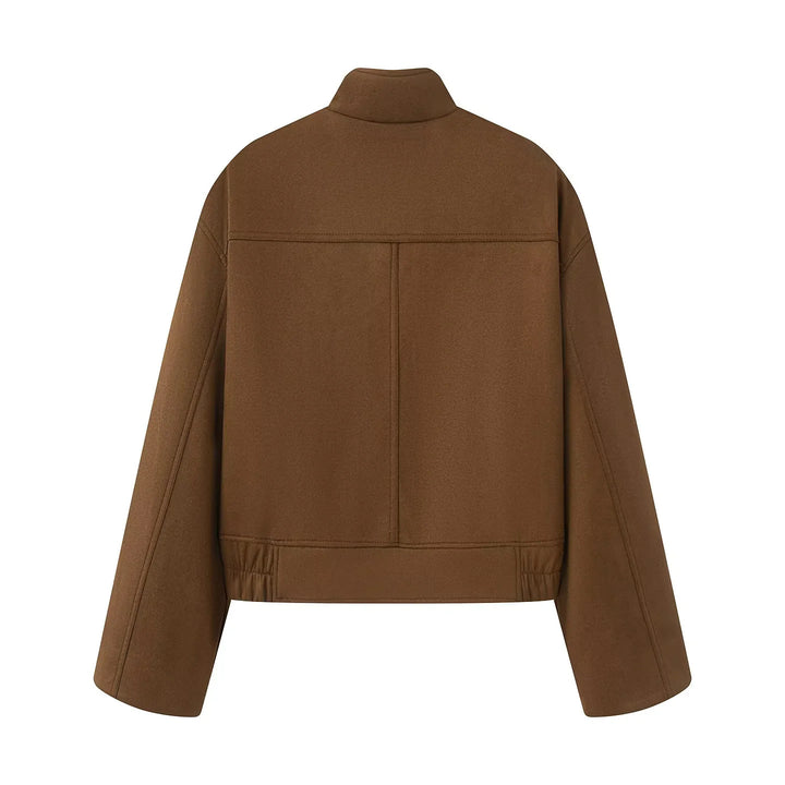 Damen nan kastige Kurzjacke mit Stehkragen, aufgesetzten Klappentaschen und elastischem Saum Echo Archiv