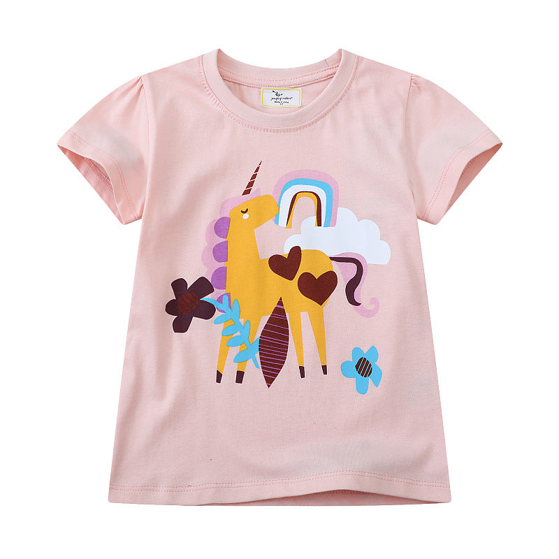 Mädchen T-Shirt mit buntem Einhornmotiv Echo Archiv