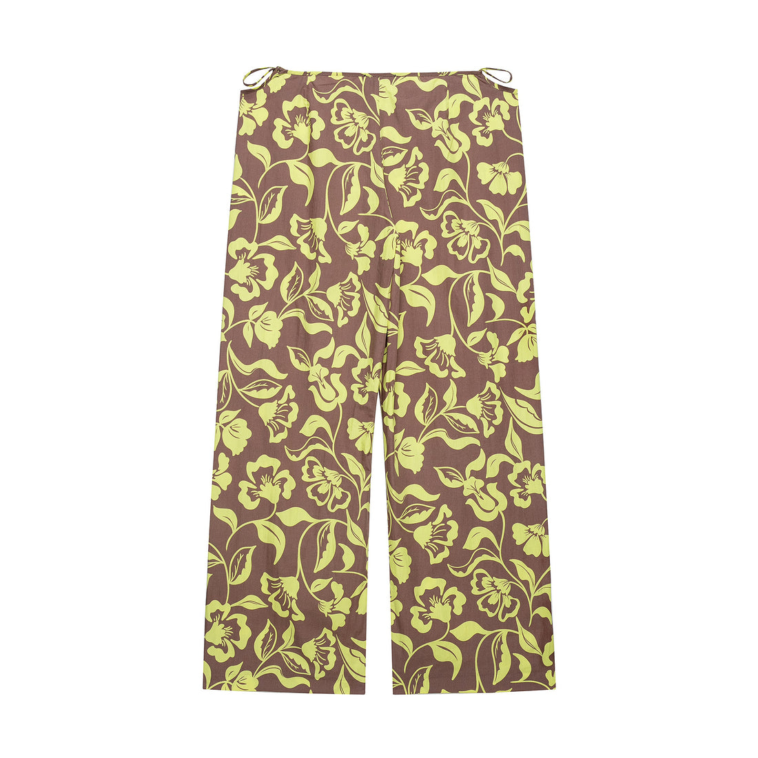 Damen Weite Palazzohose mit hohem Bund, Tunnelzug und floralem Allover-Print Echoarchiv