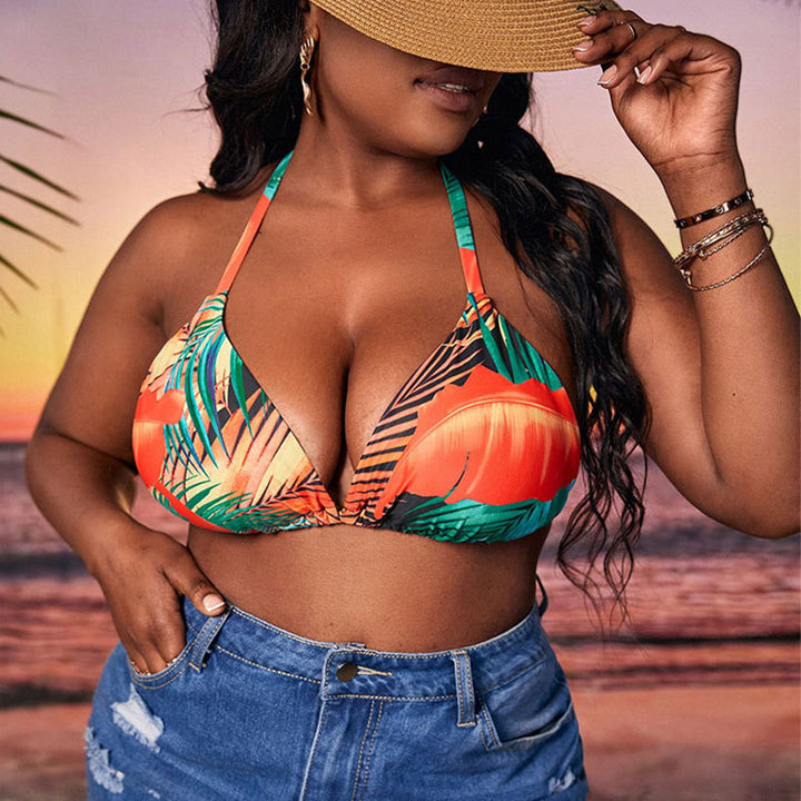 Damen Triangel-Bikinioberteil mit floralem Muster und verstellbaren Trägern Echo Archiv