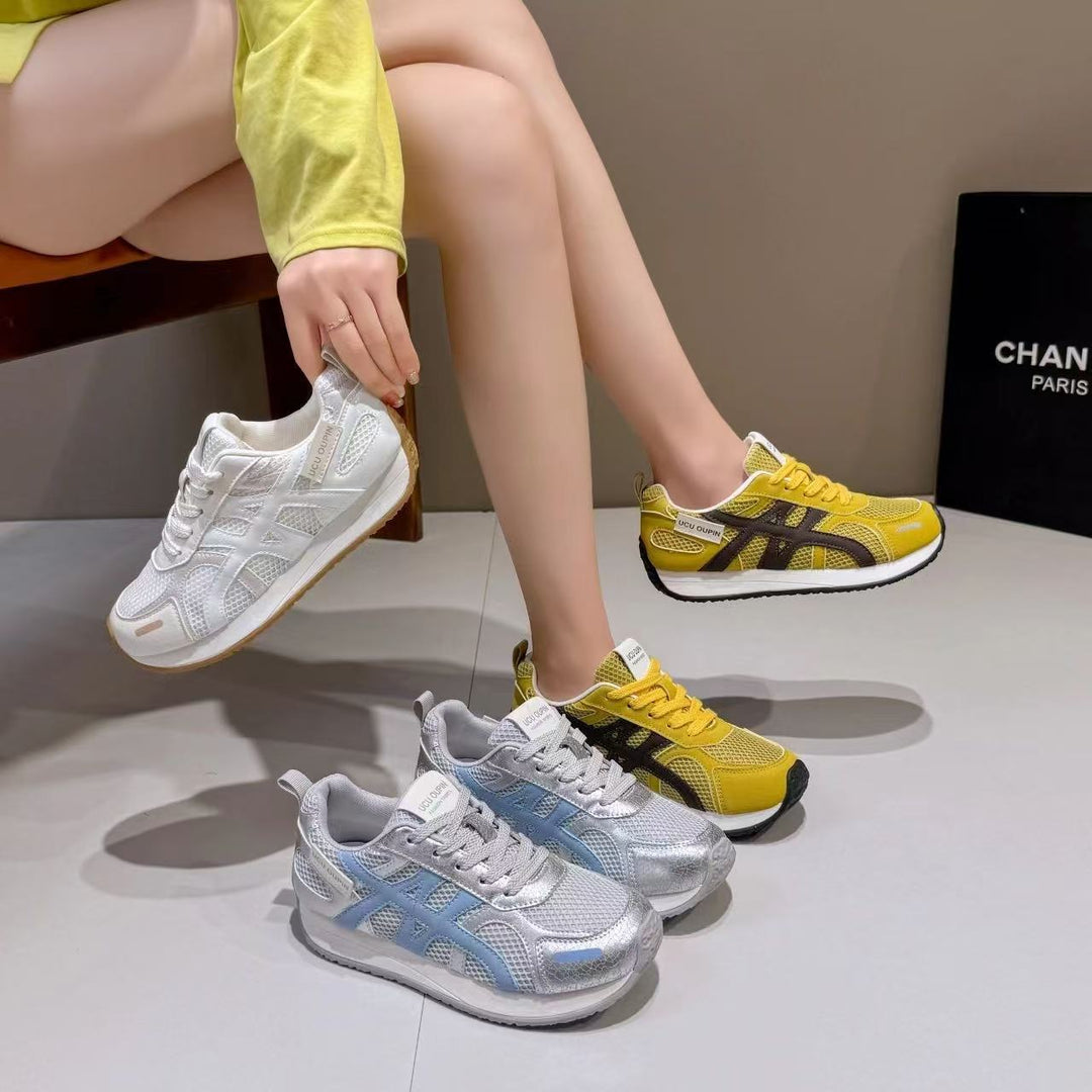 Damen Leichte Freizeit‑Sneaker mit Netzstruktur, stoßdämpfender EVA‑Zwischensohle und Overlay‑Design – Névara