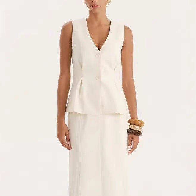 Damen elegante Bluse mit V-Ausschnitt und plissierten Details Echo Archiv