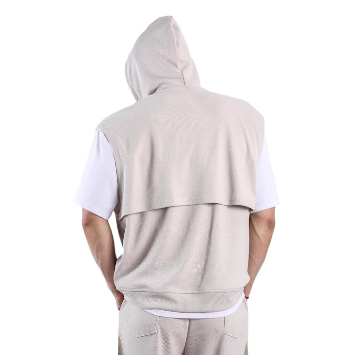 Herren ärmelloses Kapuzenshirt mit praktischen Taschen Echoarchiv