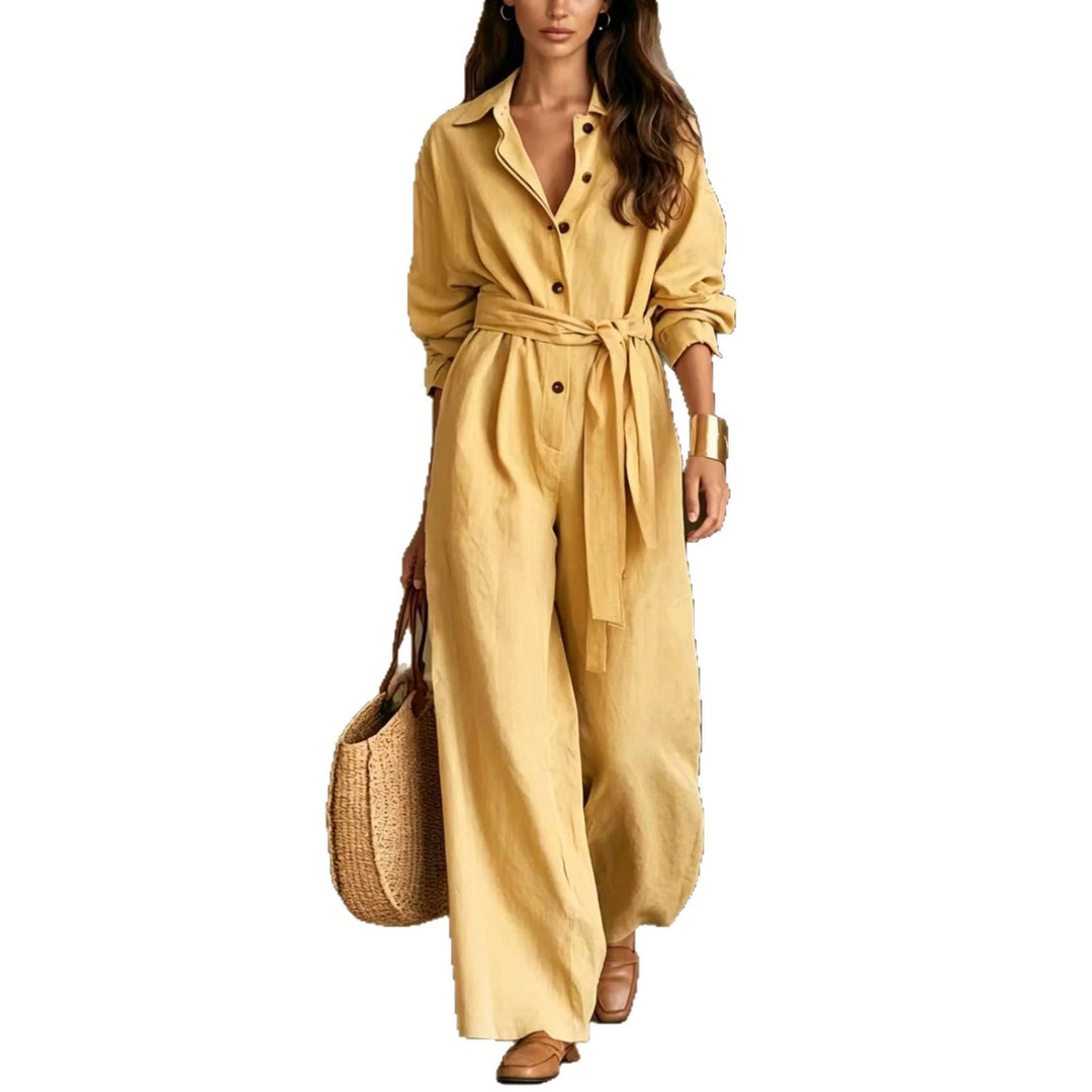 Damen Elegantes Hemdkleid mit Taillengürtel Echo Archiv