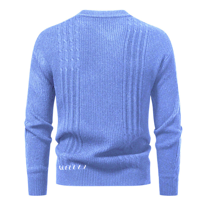 Herren Strukturiertes Rippstrick-Pullover mit Ziernähten und Logo‑Patch Echo Archiv
