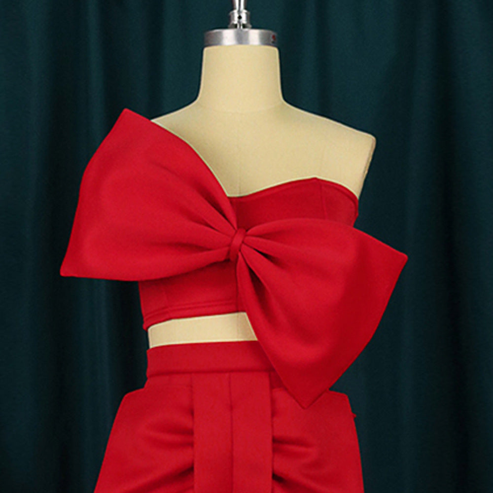 Damen Elegantes Oberteil mit asymmetrischem Schnitt und auffälliger Schleife Echo Archiv