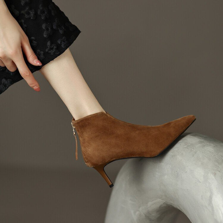 Damen Elegante spitze Stiefeletten mit raffinierter Fersenöffnung Echo Archiv