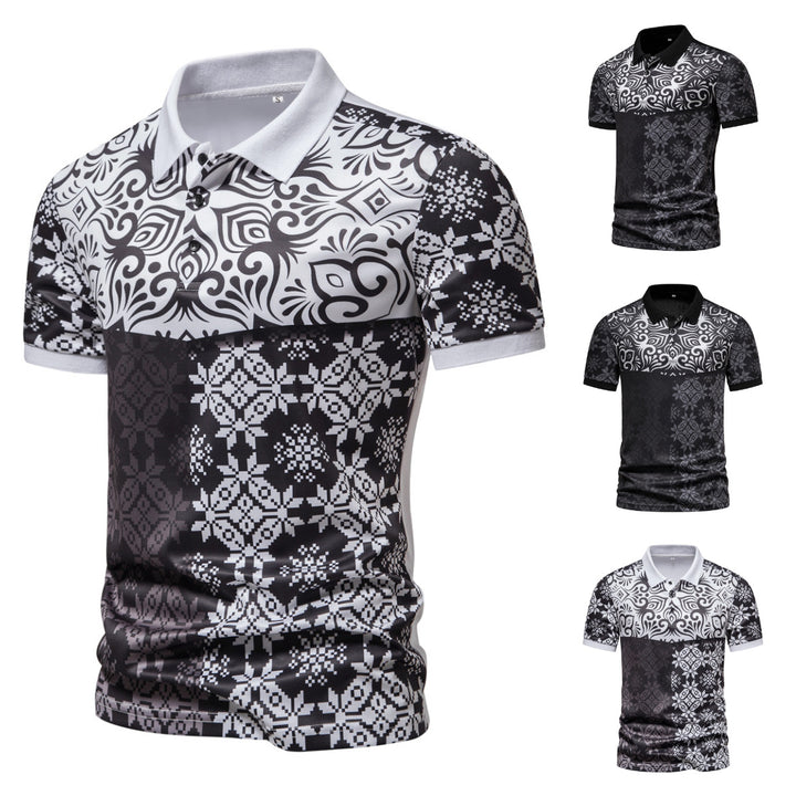 Herren Polohemd mit modernem Grafikdesign und atmungsaktiver Funktion Echoarchiv