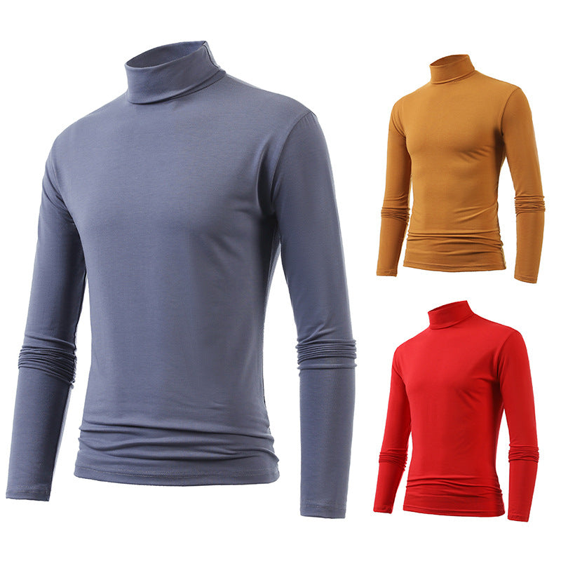 Herren nan schlankes Rollkragen-Langarmshirt aus feinem Baumwoll-Stretch Slim Fit Echo Archiv