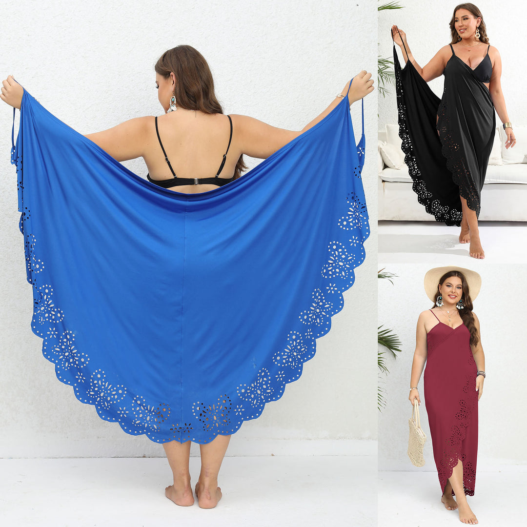 Damen schicker Strandüberwurf mit floralem Schnitt Echo Archiv