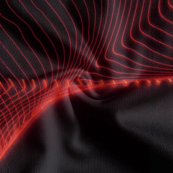 Herren Poloshirt mit dynamischem Wellenmuster und atmungsaktiven Eigenschaften Echoarchiv