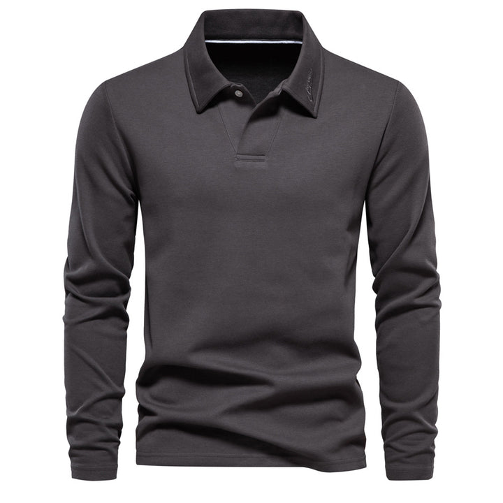 Herren Langarm Poloshirt aus atmungsaktivem Baumwollmix mit modischen Akzenten Echoarchiv