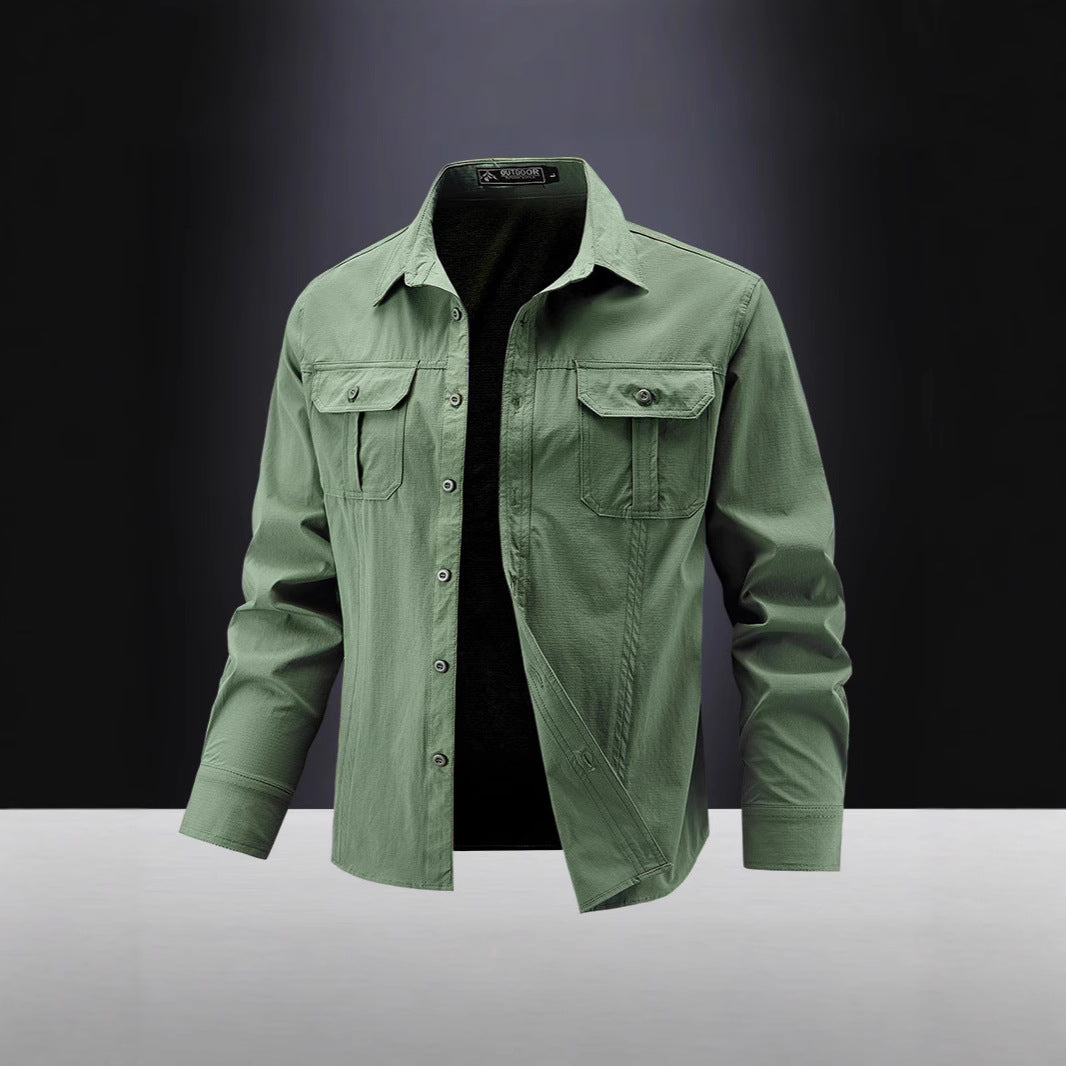 Herren Lässige Hemdjacke mit Brusttaschen Echo Archiv