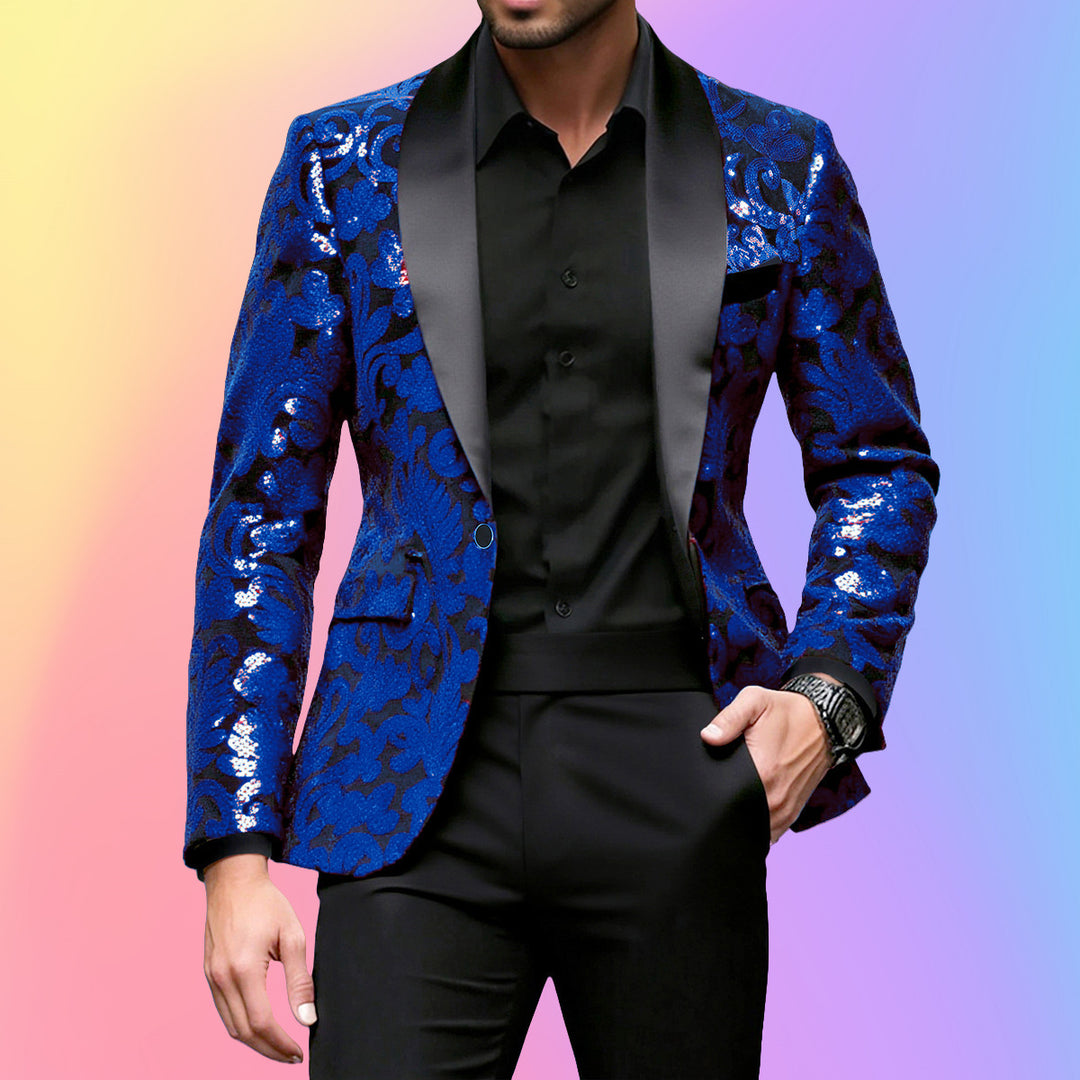 Herren Glamouröser Abendblazer mit glitzerndem Design Echoarchiv