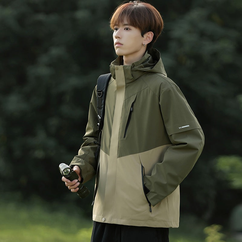 Herren Zweifarbige Wind- und Wasserabweisende Softshelljacke mit Kapuze Echoarchiv