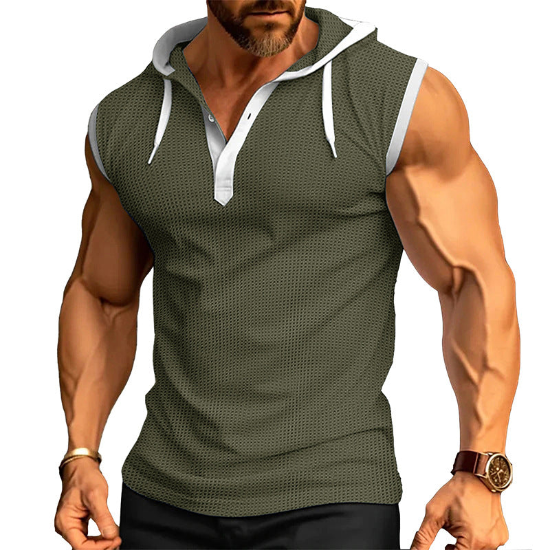 Herren kurzärmliges Funktionsshirt mit Kapuze Echoarchiv