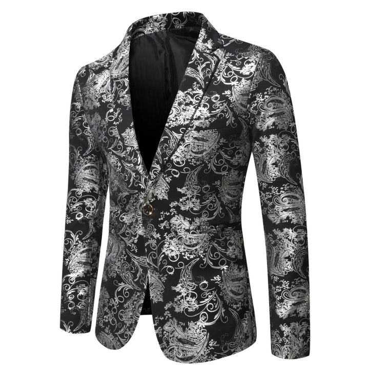 Herren Jacquard-Sakko im Smokingstil mit Schalkragen und einreihiger Knopfleiste Echo Archiv