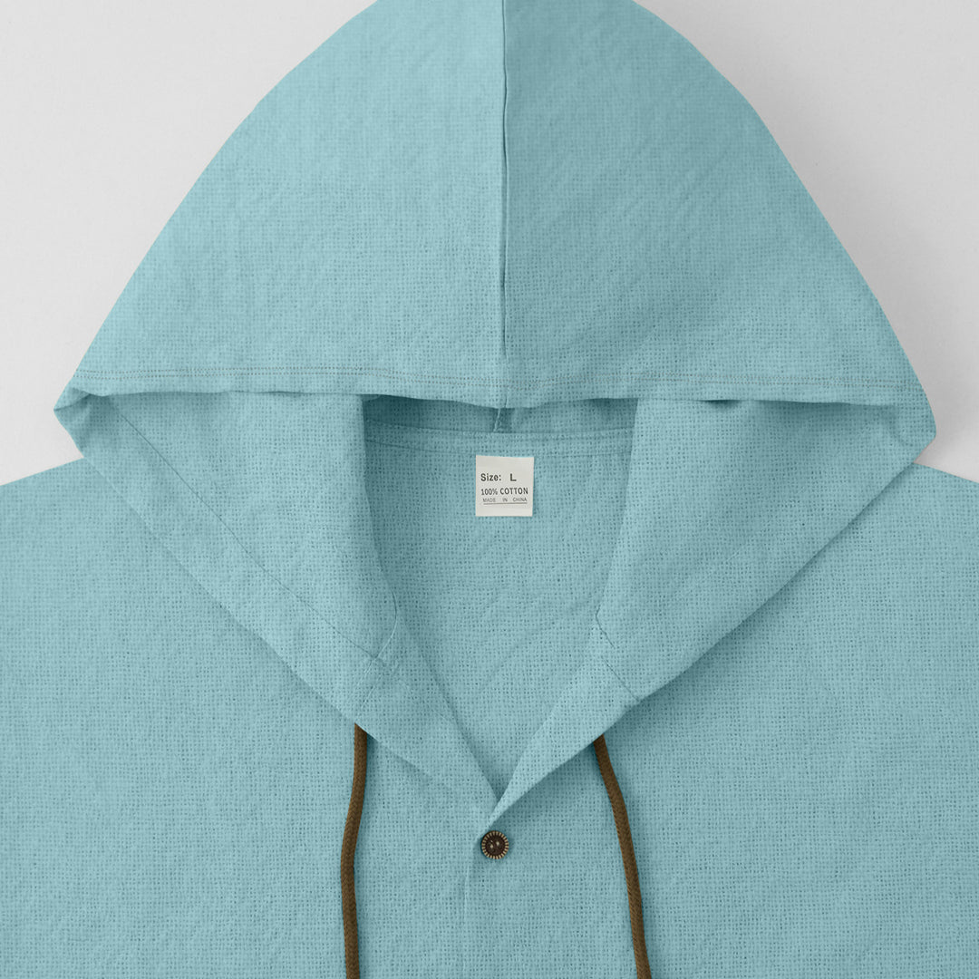 Herren lässiges Hemd mit Kapuze und Knopfdetails Echoarchiv