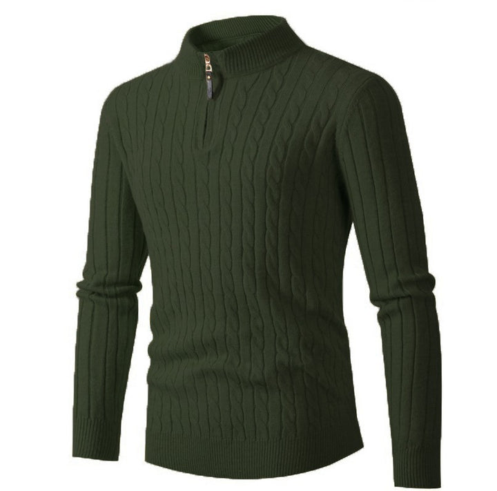 Herren eleganter Rollkragenpullover mit strukturiertem Zopfmuster Echoarchiv