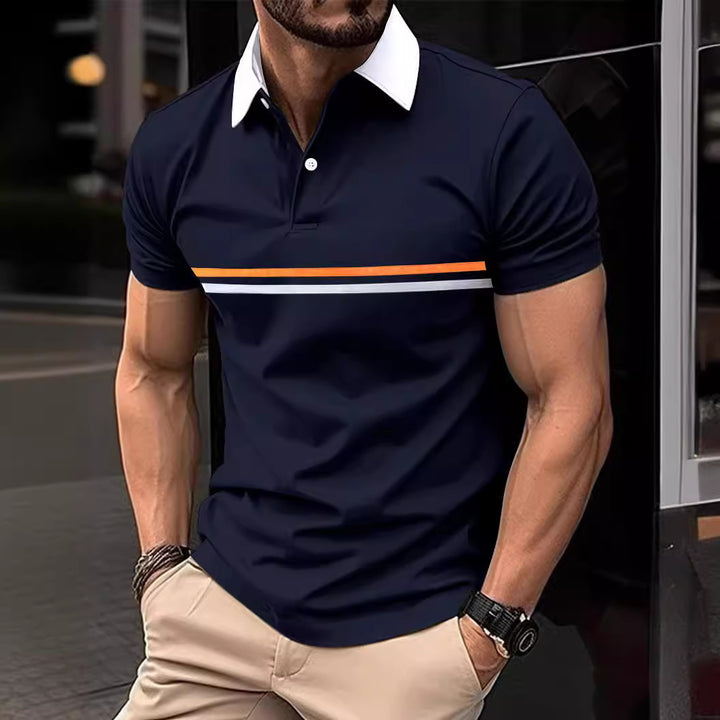 Herren Polohemd mit modischem Farbblockdesign und hochwertiger Stofftechnologie Echoarchiv