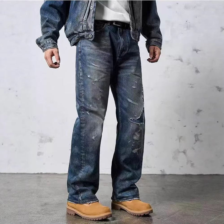 Herren Weit geschnittene Destroyed Jeans Echoarchiv