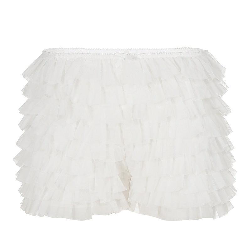 Damen Rüschen-Shorts mit elastischem Bund und verspieltem Design Echo Archiv